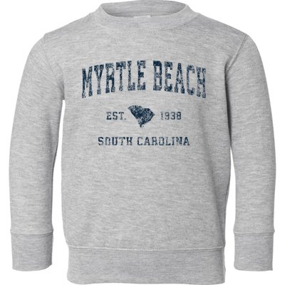 Myrtle Beach South Carolina Vintage Sports Design Print Toddler Sweatshirt