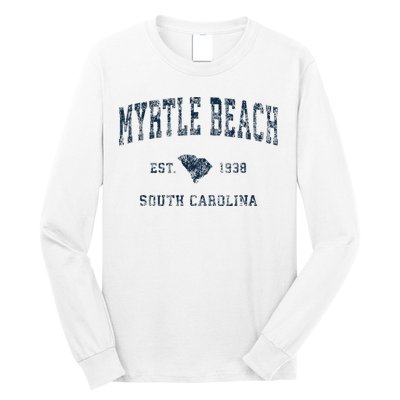 Myrtle Beach South Carolina Vintage Sports Design Print Long Sleeve Shirt