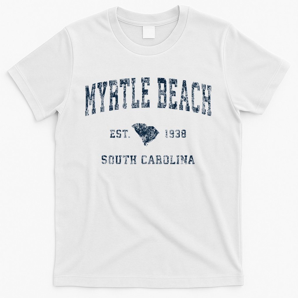 Myrtle Beach South Carolina Vintage Sports Design Print T-Shirt