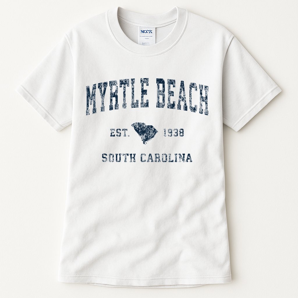 Myrtle Beach South Carolina Vintage Sports Design Print Tall T-Shirt