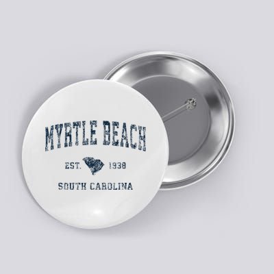 Myrtle Beach South Carolina Vintage Sports Design Print Button