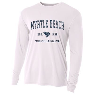 Myrtle Beach South Carolina Vintage Sports Design Print Cooling Performance Long Sleeve Crew