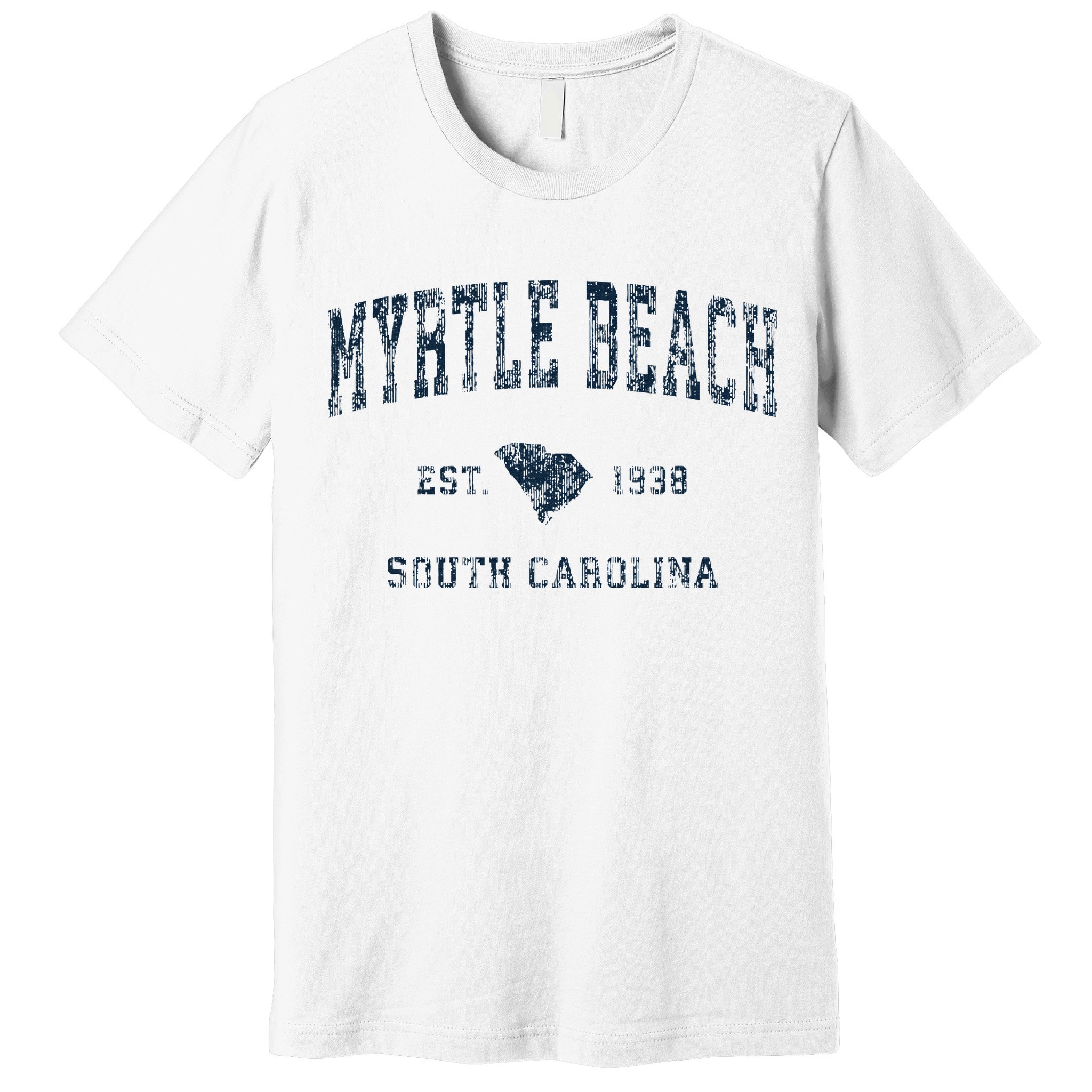 Myrtle Beach South Carolina Vintage Sports Design Print Premium T-Shirt