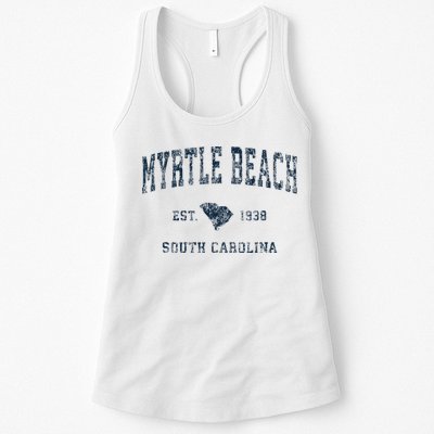 Myrtle Beach South Carolina Vintage Sports Design Print Womens Tank Top