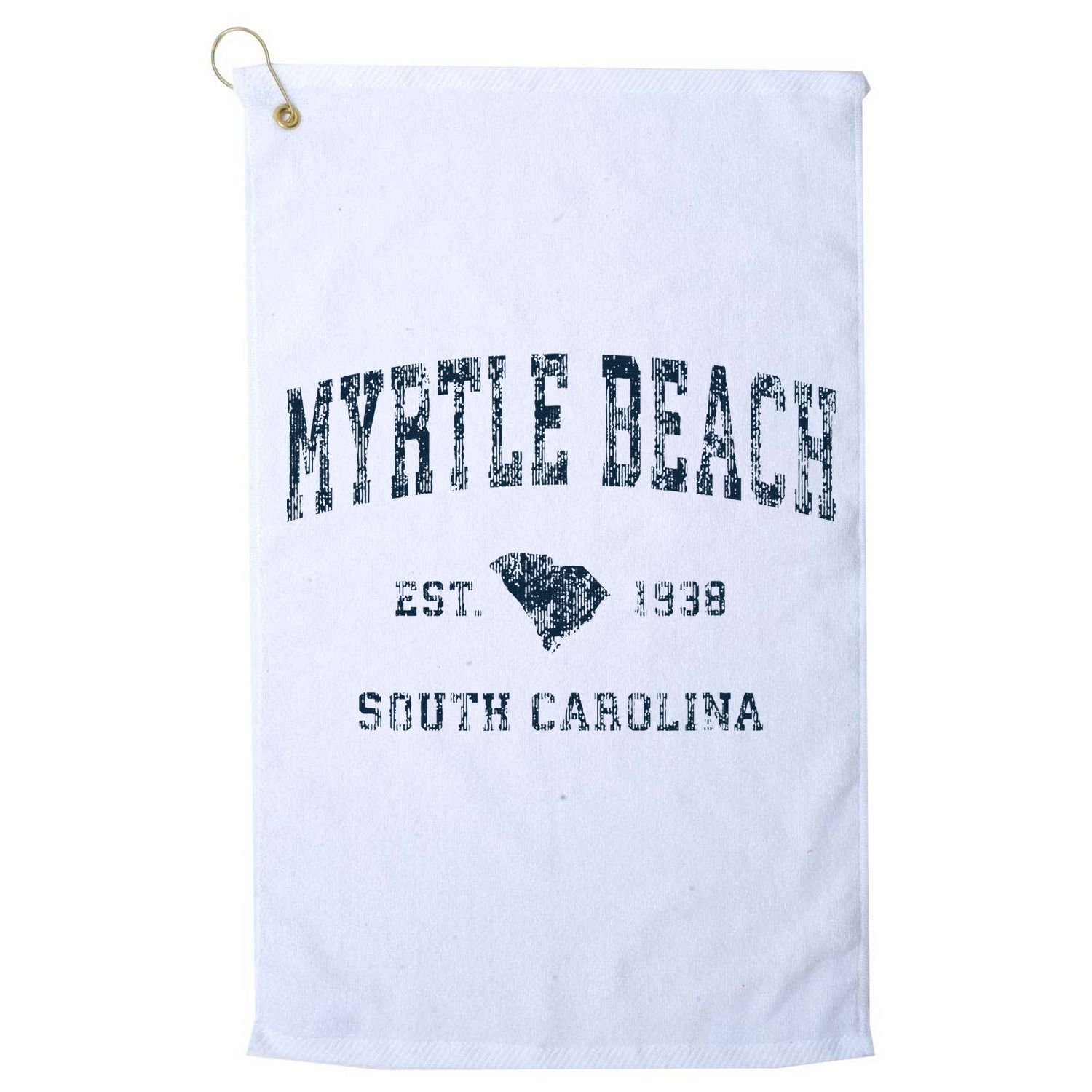 Myrtle Beach South Carolina Vintage Sports Design Print Golf Towel