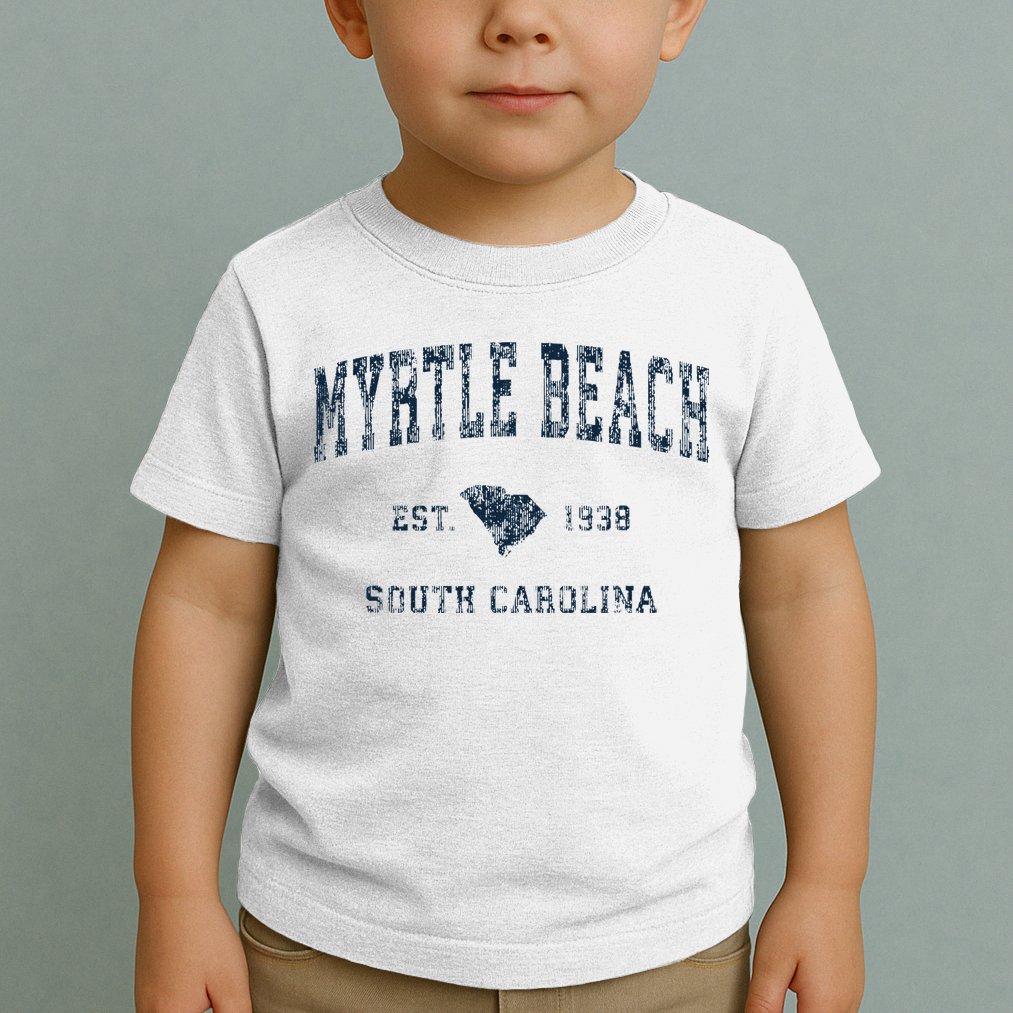 Myrtle Beach South Carolina Vintage Sports Design Print Toddler T-Shirt