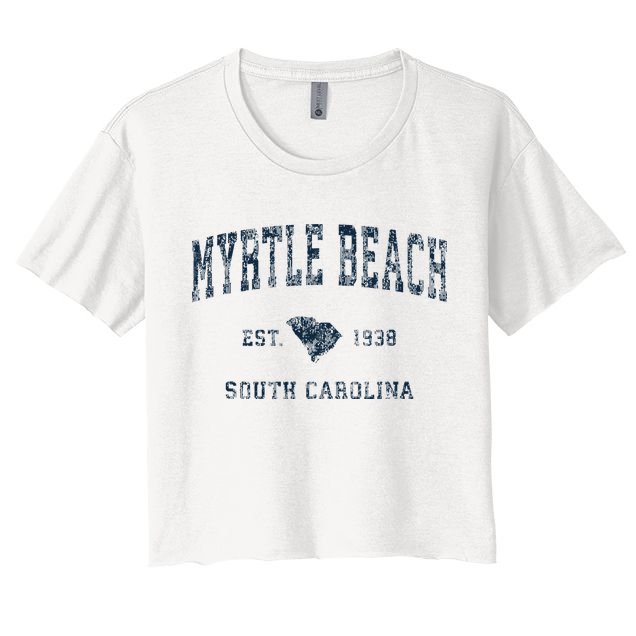 Myrtle Beach South Carolina Vintage Sports Design Print Crop Top