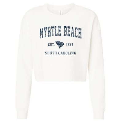 Myrtle Beach South Carolina Vintage Sports Design Print Cropped Pullover Crew