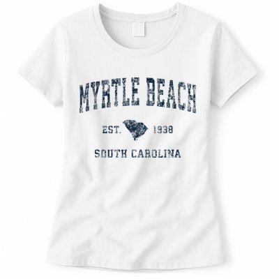 Myrtle Beach South Carolina Vintage Sports Design Print Womens T-Shirt