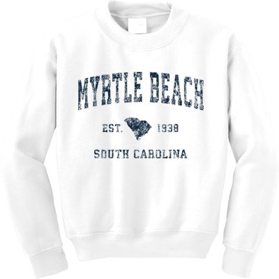 Myrtle Beach South Carolina Vintage Sports Design Print Kids Sweatshirt