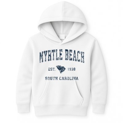 Myrtle Beach South Carolina Vintage Sports Design Print Kids Hoodie