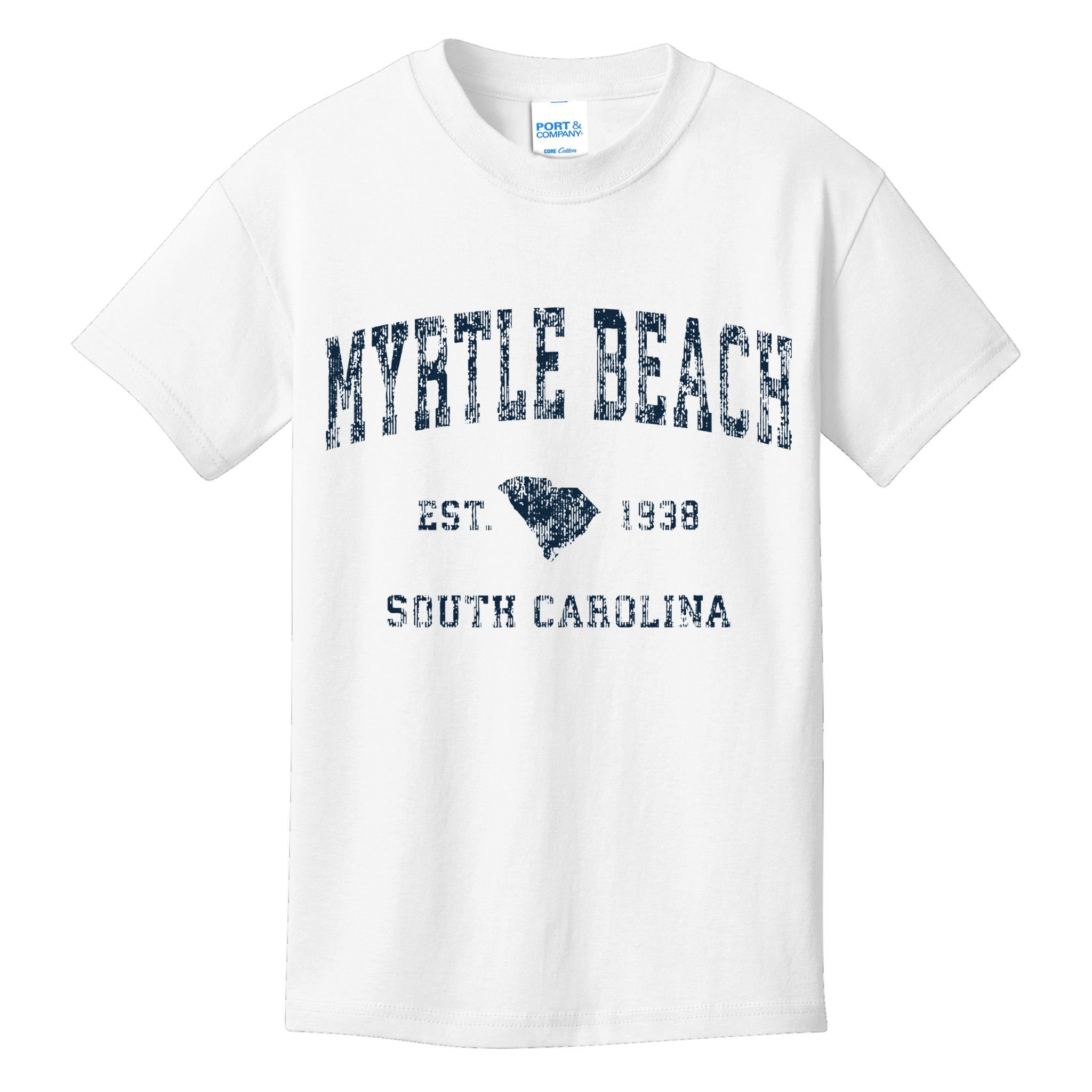 Myrtle Beach South Carolina Vintage Sports Design Print Kids T-Shirt