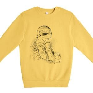 Motorcycle Biker Sketch Premium Crewneck Sweatshirt