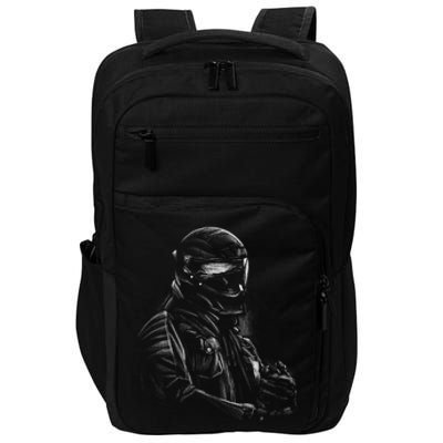 Motorcycle Biker Sketch Impact Tech Backpack