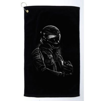 Motorcycle Biker Sketch Platinum Collection Golf Towel