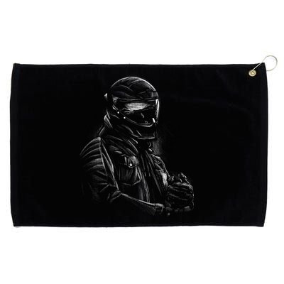 Motorcycle Biker Sketch Grommeted Golf Towel