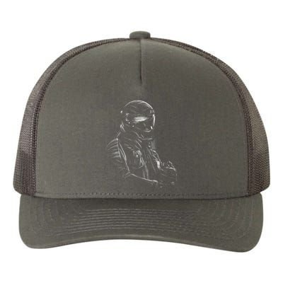 Motorcycle Biker Sketch Yupoong Adult 5-Panel Trucker Hat