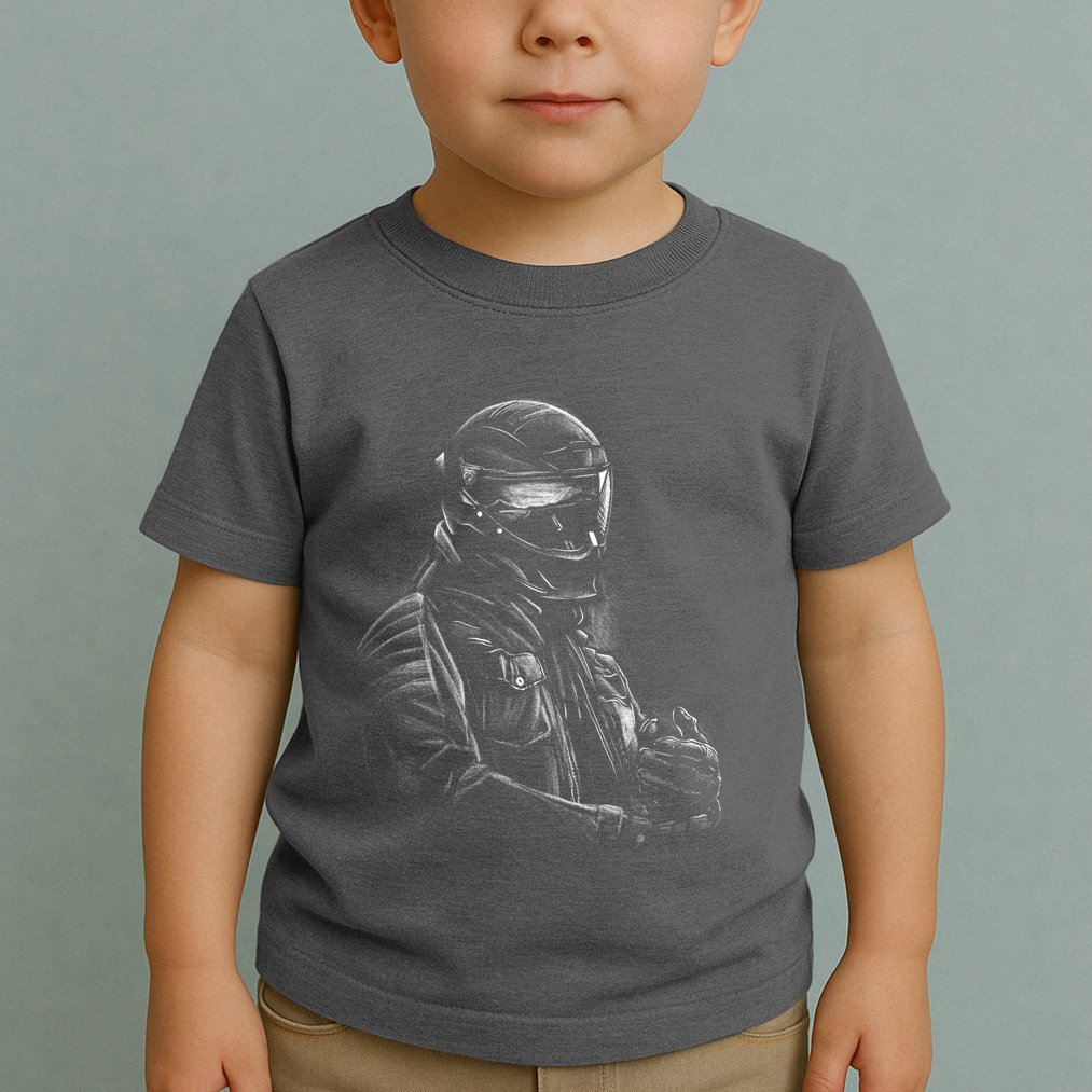 Motorcycle Biker Sketch Toddler T-Shirt