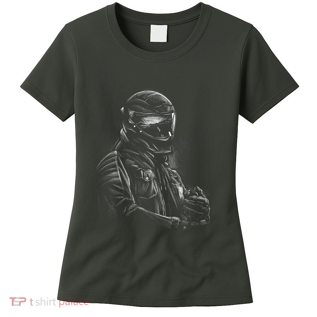Motorcycle Biker Sketch Womens T-Shirt