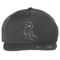 Motorcycle Biker Sketch Wool Snapback Cap