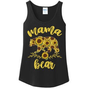 Mama Bear Sunflower Funny Mothers Day Gifts For Woman Mom Ladies Essential Tank