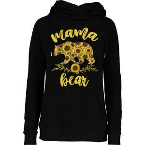 Mama Bear Sunflower Funny Mothers Day Gifts For Woman Mom Womens Funnel Neck Pullover Hood