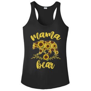 Mama Bear Sunflower Funny Mothers Day Gifts For Woman Mom Ladies PosiCharge Competitor Racerback Tank