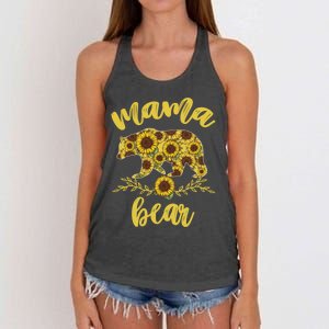 Mama Bear Sunflower Funny Mothers Day Gifts For Woman Mom Women's Knotted Racerback Tank