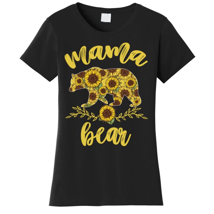 Mama Bear Sunflower Funny Mothers Day Gifts For Woman Mom Women's T-Shirt