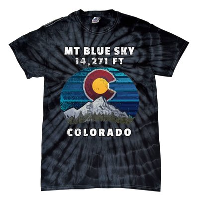 Mt Blue Sky Colorado Flag Mountain Styled Tie-Dye T-Shirt