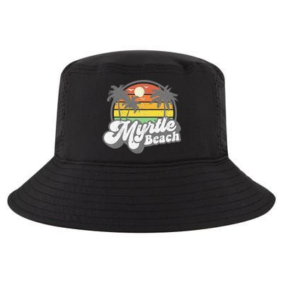 Myrtle Beach South Carolina Retro 70s Vintage Vacation Gift Cool Comfort Performance Bucket Hat