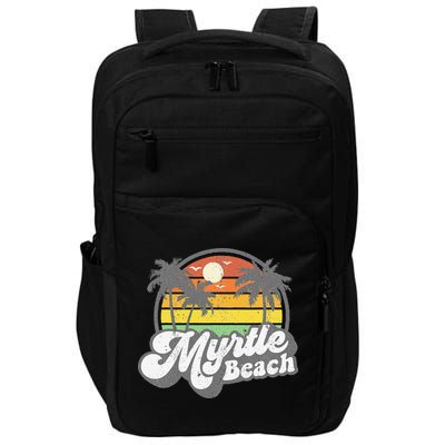 Myrtle Beach South Carolina Retro 70s Vintage Vacation Gift Impact Tech Backpack