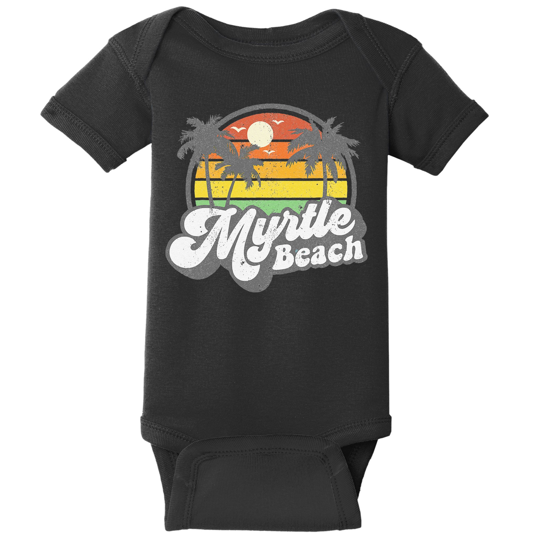 Myrtle Beach South Carolina Retro 70s Vintage Vacation Gift Baby Bodysuit