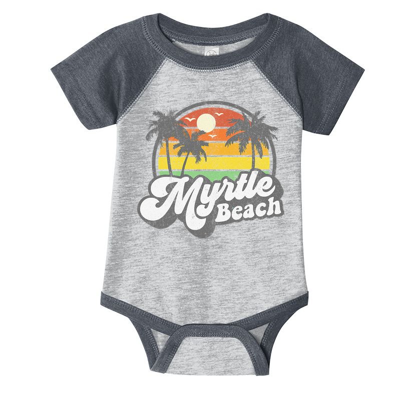 Myrtle Beach South Carolina Retro 70s Vintage Vacation Gift Infant Baby Jersey Bodysuit