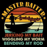 Master Baiter Specializing In Jerking My Bait Funny Fishing Sustainable Bucket Hat