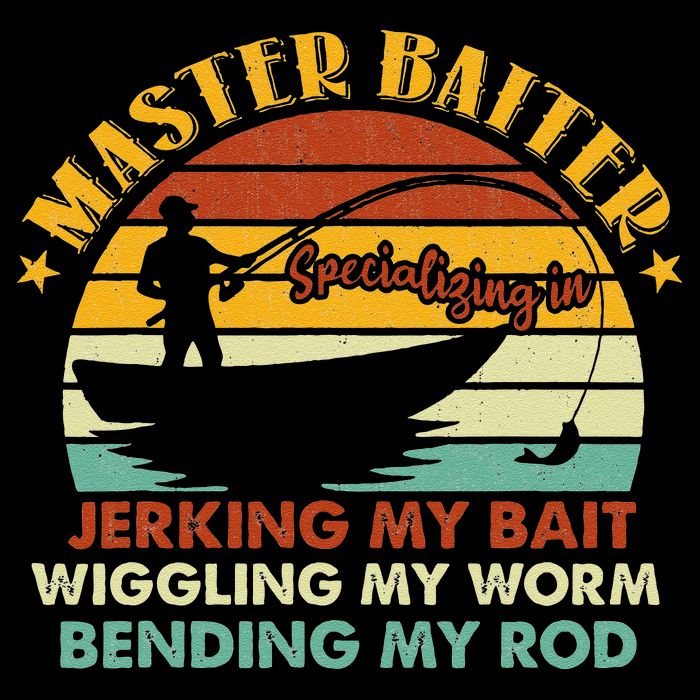 Master Baiter Specializing In Jerking My Bait Funny Fishing Sustainable Bucket Hat