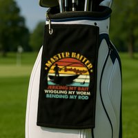 Master Baiter Specializing In Jerking My Bait Funny Fishing Golf Towel