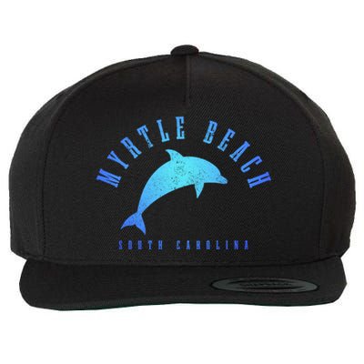 Myrtle Beach South Carolina Vintage Dolphin Vacation Gift Wool Snapback Cap