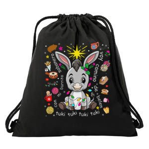 Mi Burrito Sabanero Mexican Christmas Donkey Spanish Xmas Drawstring Bag