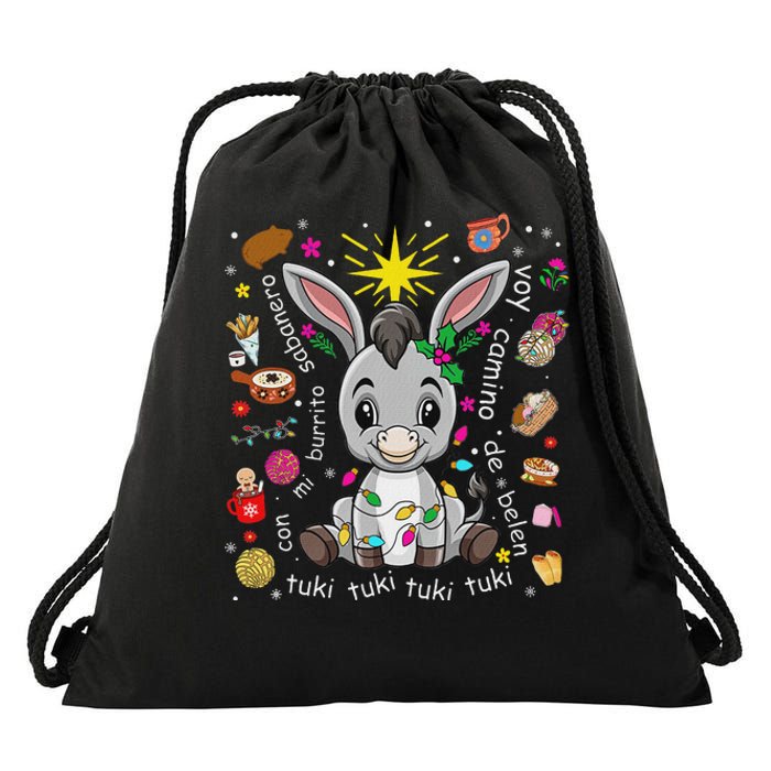 Mi Burrito Sabanero Mexican Christmas Donkey Spanish Xmas Drawstring Bag