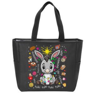 Mi Burrito Sabanero Mexican Christmas Donkey Spanish Xmas Zip Tote Bag