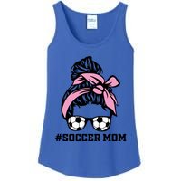 Messy Bun Soccer Mom Life Game Day Cheer Mom Gift Ladies Essential Tank