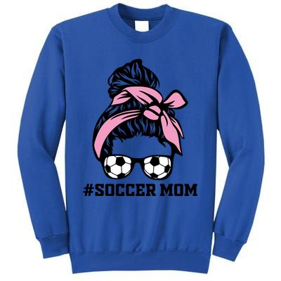 Messy Bun Soccer Mom Life Game Day Cheer Mom Gift Tall Sweatshirt