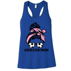 Messy Bun Soccer Mom Life Game Day Cheer Mom Gift Women's Racerback Tank