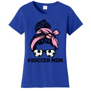 Messy Bun Soccer Mom Life Game Day Cheer Mom Gift Women's T-Shirt