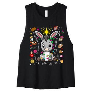 Mi Burrito Sabanero Mexican Christmas Donkey Spanish Xmas Women's Racerback Cropped Tank