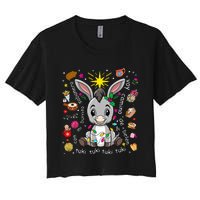 Mi Burrito Sabanero Mexican Christmas Donkey Spanish Xmas Women's Crop Top Tee