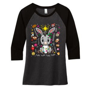 Mi Burrito Sabanero Mexican Christmas Donkey Spanish Xmas Women's Tri-Blend 3/4-Sleeve Raglan Shirt