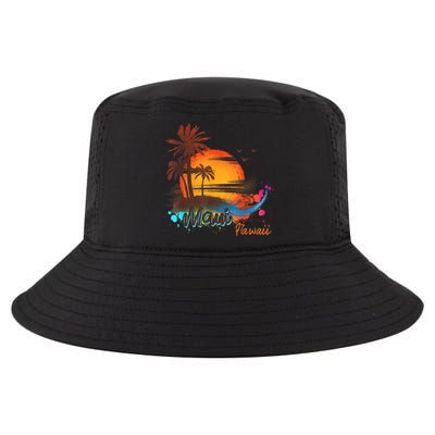 Maui-Hawaii Beach Summer Palm Trees Sunset Cool Comfort Performance Bucket Hat