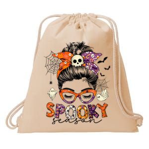 Messy Bun Spooky Season Funny Halloween Costume Drawstring Bag